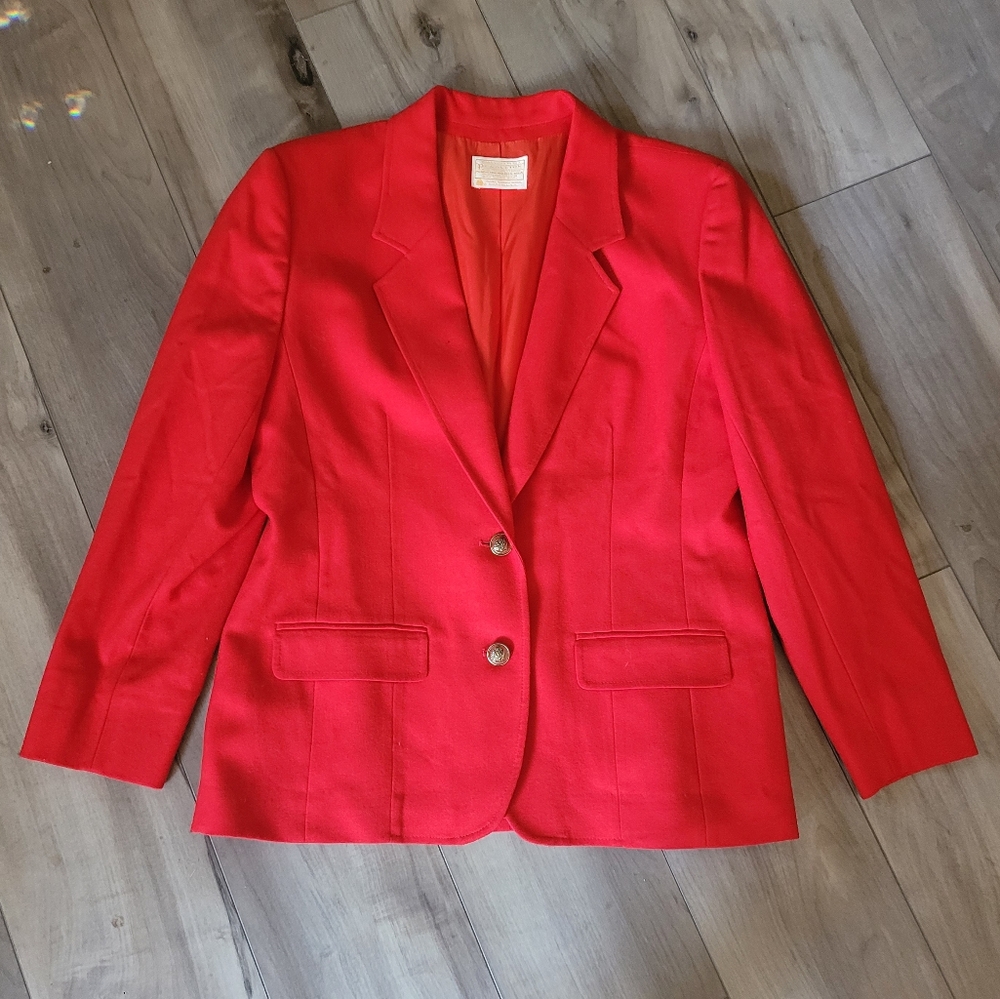 Pendleton Red Wool Womens Blazer - image 1